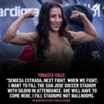 Yokasta Valle Instagram - Those are fighting words...let's get it on 🤬 Via @cabracombat ____ #undisputed #seniesaestrada #boxing #boxeo #yokastavalle #SupremeBoxing San Jose, California