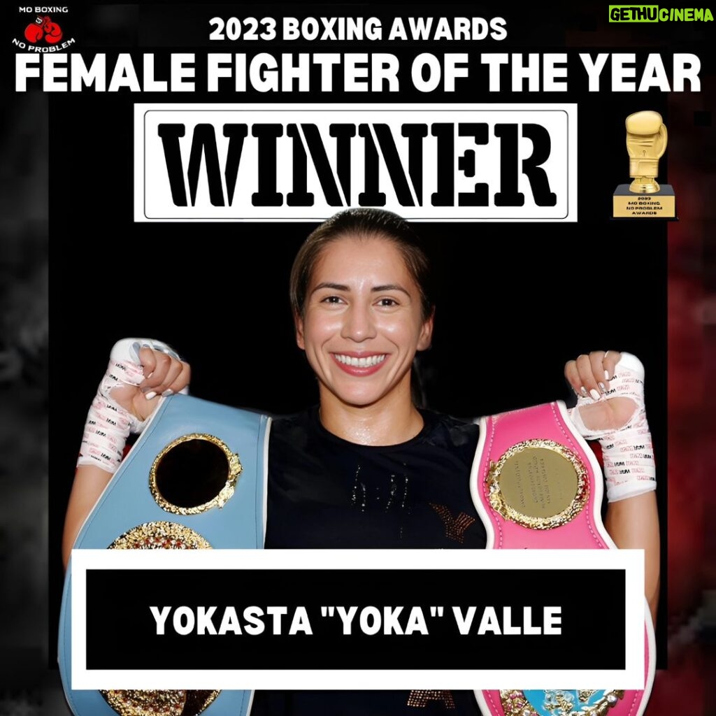 Yokasta Valle Instagram - Our female fighter of the year winner is Yokasta "Yoka" Valle (@yokavalle_oficial). 🏆 The definition of a fighting champion, Yoka successfully defended her IBF and WBO World Minimumweight titles three times in 2023; two at home in Costa Rica, were she has become a massive draw, and once in the US. She finished the year ranked #1 in her weight class by BoxRec and committed to becoming an undisputed champion at minimumweight in the year to come.🥊 #boxing #yokastavalle #yokavalle #teamyoka #fighteroftheyear #femalefighteroftheyear #boxingawards #yearendawards #2023awards #coachg #fighthype #boxinghype #moboxingnoproblem