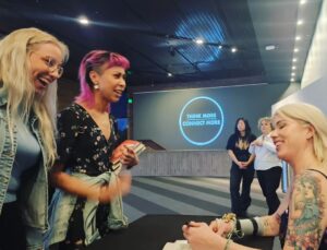 Yumi Stynes Instagram - The loving vibes from last night's launch of @clementine_ford's new book 'I DON'T' linger on.❤️❤️❤️ 

Thanks everyone for coming out to Seymour Centre. 

My 19-year-old listened to the new 'Ladies We Need to Talk' episode interviewing Clem about the failing institution that is marriage and said, "MUM, I AM NEVER FUCKING GETTING MARRIED" and I said 🙏🏻Good.
