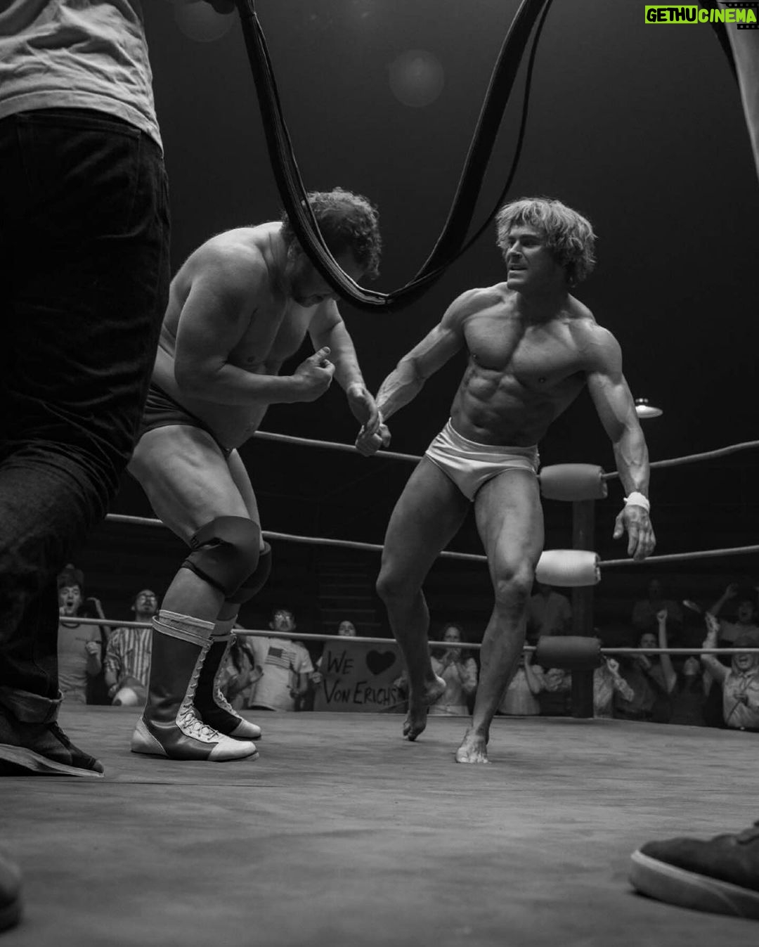 Zac Efron Instagram - I have so much admiration and respect for the world of Professional Wrestling and to the sacrifice and dedication of the athletes… These guys tour for MONTHS putting their bodies on the line everyday to perform. Was an honor to step into the ring and learn from one of the best @chavoguerrerojr 👏🫡 🤝 🎞️ @devinyalkin