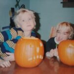 Zach Anner Instagram – Happy October from the Anner brothers! #Pumpkins #PumpkinSeason #Halloween #ThrowbackThursday #TBT #jackolanterns #Zacholantern #october