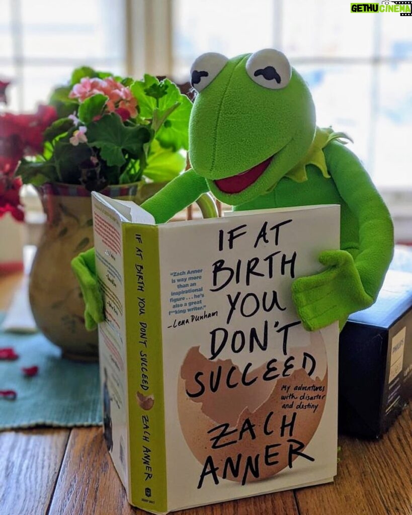 Zach Anner Instagram - Trying to convince Kermit to record a chapter of my book. He seems to like it so far! Fingers crossed!