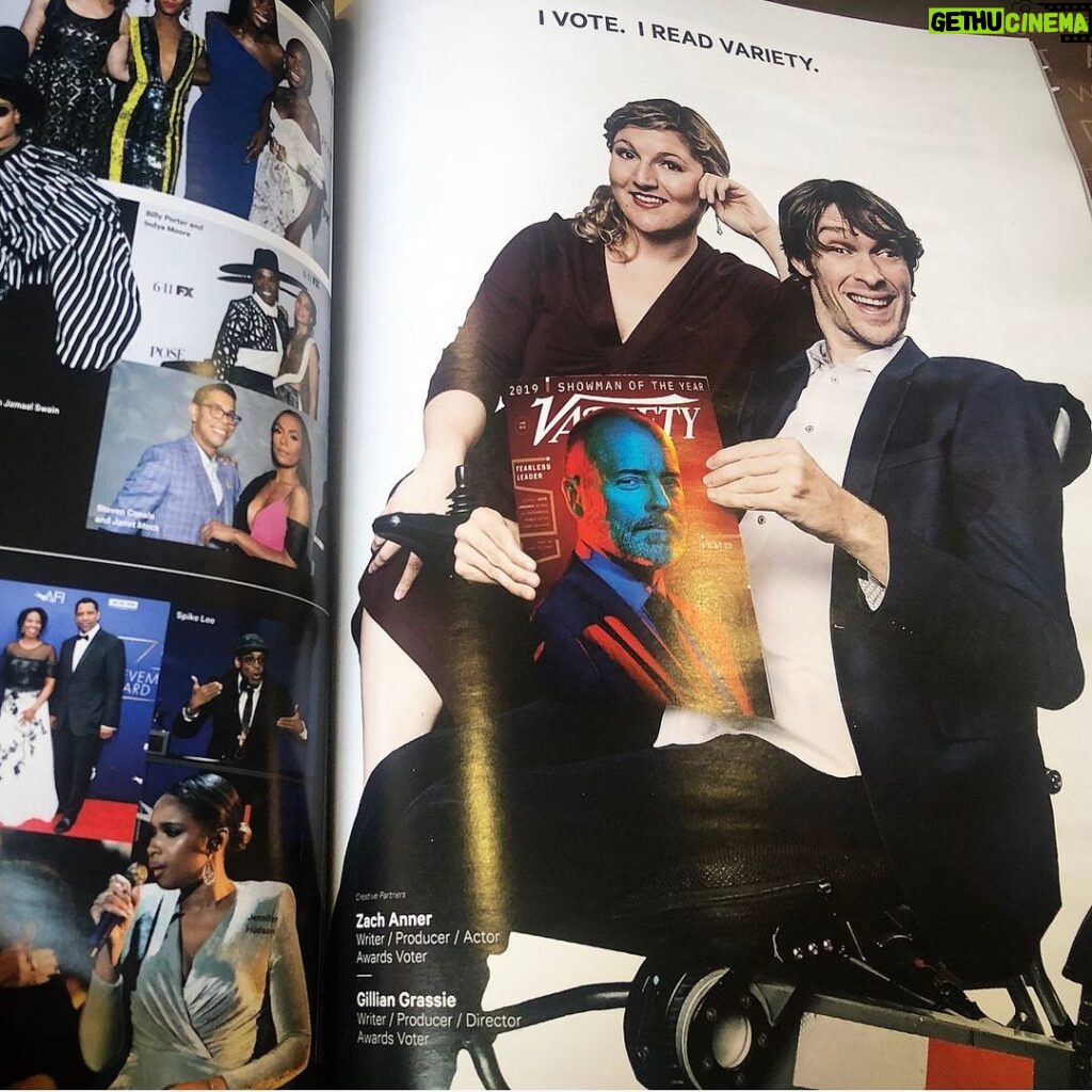 Zach Anner Instagram - Gillian Grassie and I are in @variety this week, which is cool on its own but it’s also a really nice way to celebrate our creative partnership. Since we started working together 5 years ago on the proposal for If At Birth You Don’t Succeed, I’ve learned that there’s no limit to the creative genius of @gilliangrassie . We not only continue to be writing partners, but she’s also gone on to produce, direct, showrun, and elevate my work from every possible angle. It’s been an honor and a privilege to work on so many projects with her and I can only hope that all of you creatives out there find someone half as talented, hardworking, and passionate. Here’s to the ones that make us the best versions of ourselves! 🥂 Los Angeles, California