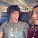 Zach Anner Instagram - When you’re wearing your favorite singer-songwriter’s merch and you realize she’s sitting next to you on a plane... ⭐️🌟⭐️ #starstruck with @gilliangrassie Terminal 8 - Los Angeles International Airport