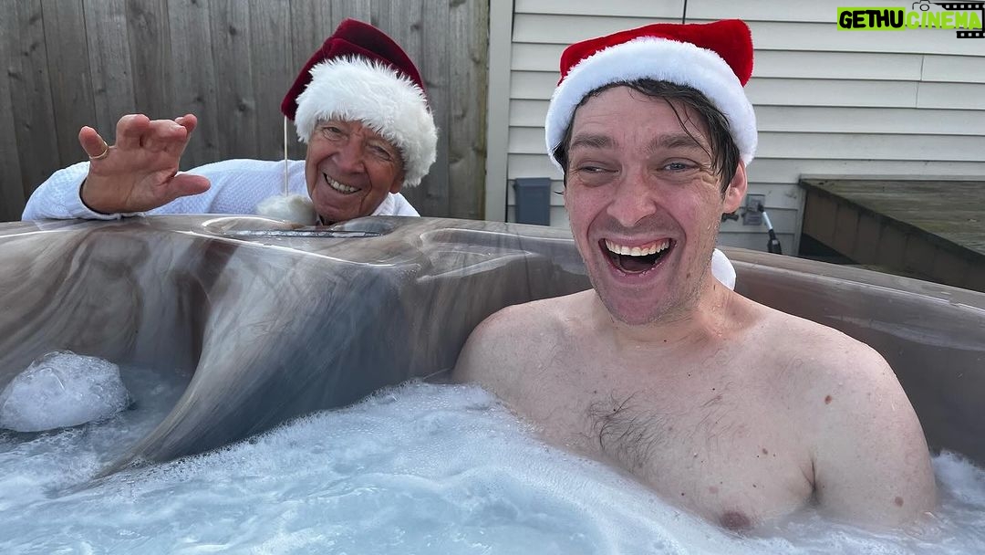 Zach Anner Instagram - Happy Hot Tub Holidays from my Grandpa and me! #merrychristmas