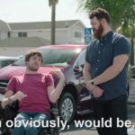 Zach Anner Instagram - @BraunAbility thinks it's important for you not to park in those blue stripey lines next to accessible spaces. But I've got plenty of other options! How would you handle this situation? #DriveForInclusion #Sponsored