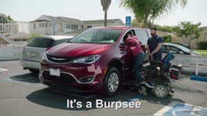 Zach Anner Instagram - @BraunAbility thinks it's important for you not to park in those blue stripey lines next to accessible spaces. But I've got plenty of other options! 
How would you handle this situation? 
#DriveForInclusion #Sponsored