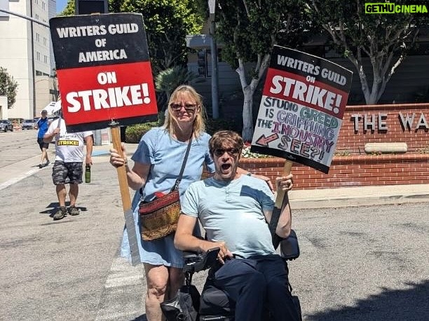 Zach Anner Instagram - We know it's about to get real when Moms start joining the picket line! #wgastrong #sagaftrastrong