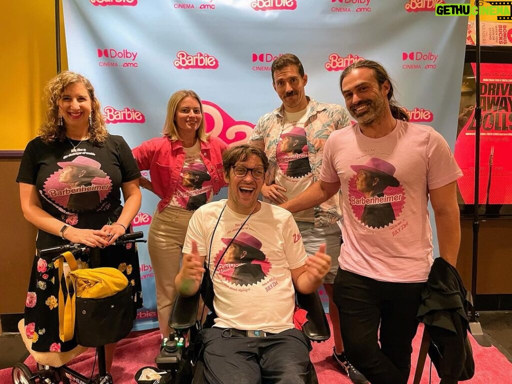 Zach Anner Instagram - Outside of #sxsw I've never had a better communal movie theater experience than #barbenheimer! You owe it to yourself to see these impactful, very different films in theaters with people you love! Also, @nadscicles knocked the shirts out of the park!