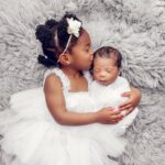Zakiyah Everette Instagram - My babies 🤎 Harlem takes her big sister role very seriously, she always talks about her “baby Hunter” and shows him so much love. The highlight of her day is talking to him and singing him songs. She’s such a wonderful big sister and it’s been amazing to see 🤍#myheartsinhumanform #shesherbrotherskeeper👫 #bigsister #littlebrother 🥹