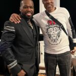 50 Cent Instagram – I’m out here in west palm beach Mr October keeping good company. @bransoncognac @lecheminduroi