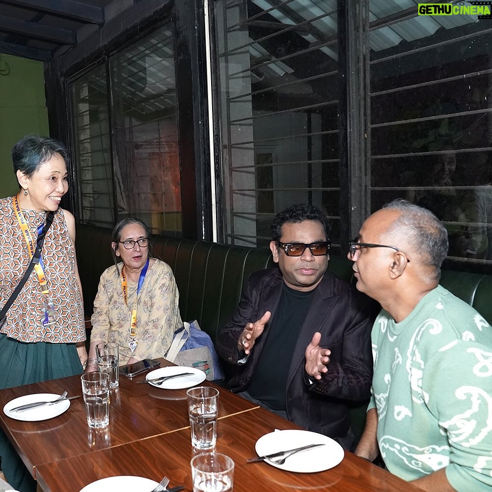 A. R. Rahman Instagram - Reflecting on the unforgettable moments of #GandhiTalks at @iffigoa 🎥✨ . . . @zeestudiosofficial @arrahman @actorvijaysethupathi #ArvindSwami @aditiraohydari @siddharth23oct @shariq_patel @kishorbelekar #Kyoorius @moviemillent @zeestudiossouth @nfdcindia