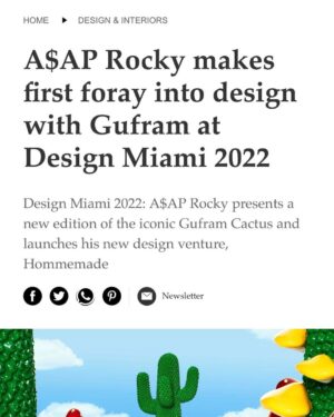 A$AP Rocky Instagram - I’M PROUD TO PRESENT TO YOU MY NEW DECOR LINE @hommemade AND OUR FIRST COLLABORATION WITH @gufram !!!