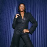 AJ Odudu Instagram - Suited up for the British Fashion Awards ✨ Wearing custom @danielwfletcher & @bulgari jewellery. . Styling @thomasgeorgewulbern Makeup @thembithems Hair @remilaide Pics @sofi.adams.photo #BFA #fashionawards Royal Albert Hall