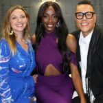 AJ Odudu Instagram - Lavender Haze 🪻 I LOVED being up North, filming with @therealcharlottechurch & @therealgokwan (who fixed my earring in front of hundreds of people at the studio. Cheers Gok! 😅). . 💜💜💜 Media City Manchester