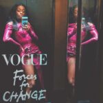 AJ Odudu Instagram - Life in plastic 💖 Last night at @rollingstoneuk Awards and @BritishVogue wearing custom @suhaines London, Unιted Kingdom