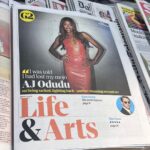 AJ Odudu Instagram - @guardiang2 Cover Girl 💃🏿 Thanks for the feature & team effort darlings. Swipe for a very happy face. 😁 Shot by: @sofi.adams.photo ✨ Words by: @elle_hunt ✨