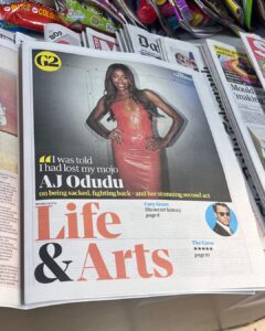 AJ Odudu Instagram - @guardiang2 Cover Girl 💃🏿 Thanks for the feature & team effort darlings. Swipe for a very happy face. 😁 Shot by: @sofi.adams.photo ✨ Words by: @elle_hunt ✨