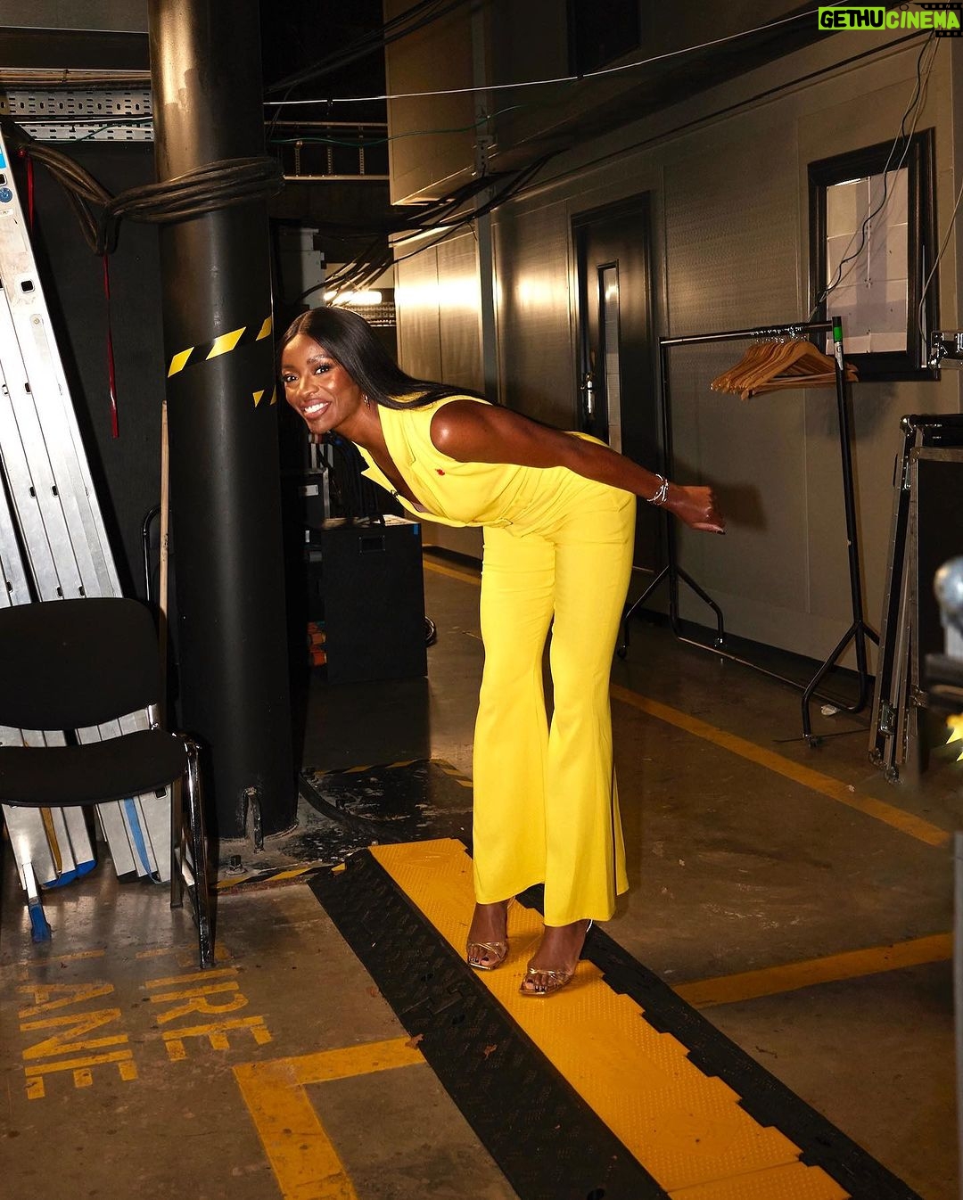 AJ Odudu Instagram - Wearing a Deeper Shade of Yellow on BBUK Late & Live last night💛 Double eviction tonight, who’s getting the cheers? . @bbuk @itvxofficial #bbuk The Big Brother House