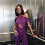 AJ Odudu Instagram - Lavender Haze 🪻 I LOVED being up North, filming with @therealcharlottechurch & @therealgokwan (who fixed my earring in front of hundreds of people at the studio. Cheers Gok! 😅). . 💜💜💜 Media City Manchester