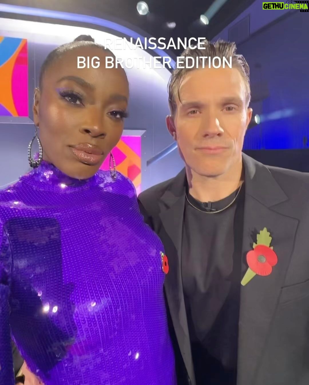 AJ Odudu Instagram - Serving Tinky Winky realness. 💜✨ Catch me tonight at 10 on ITV2 for @bbuk Late & Live. ✨ #BBUK The Big Brother House