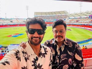 Aadi Saikumar Instagram - World cup fever started in India Pak vs Aus warm ups 🇮🇳
