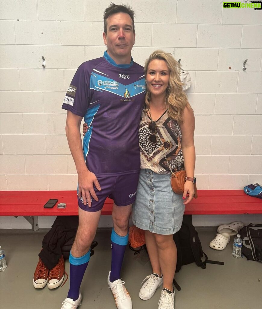 Abby Coleman Instagram - Always impressed that you put yourself forward for these things @stavb105 Having never played NRL before and now playing with and against the NRL greats for a good cause! You never drop the ball (actually you did a few times in the game) helping out charities! You were brilliant Stav! Well played @carlwebbfoundation ❤️❤️ Kayo Stadium