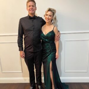 Abby Coleman Instagram - Ready for the @gambarohotel @moetchandon Ball 
@tania_olsen_designs 
@brisbanesbesthairdressers 
@hairbeautyguru 
And my favourite accessory @seedsman17 
#loveaphotowall