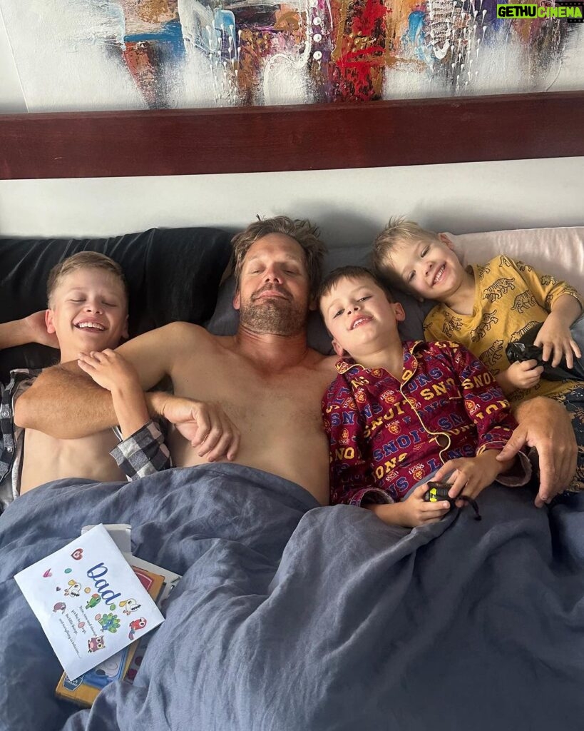 Abby Coleman Instagram - Scotty too Hotty just asked the boys for no fighting today for Father’s Day….. I love your cute naivety when it comes to parenting! One son just elbowed the other 2 seconds after the photo! Happy Father’s Day. We love you @seedsman17
