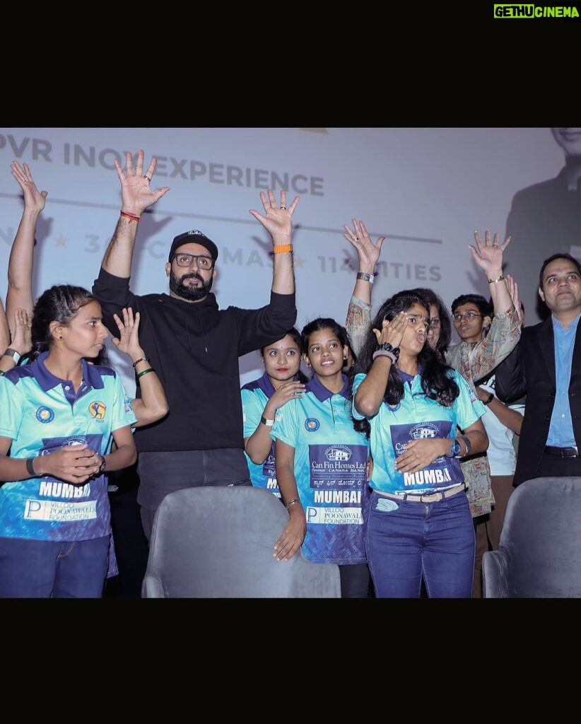 Abhishek Bachchan Instagram - Was an amazing experience to see the film with the Indian Deaf Cricket team. So inspirational!!! And also the students from the International Institute of Sports Management.