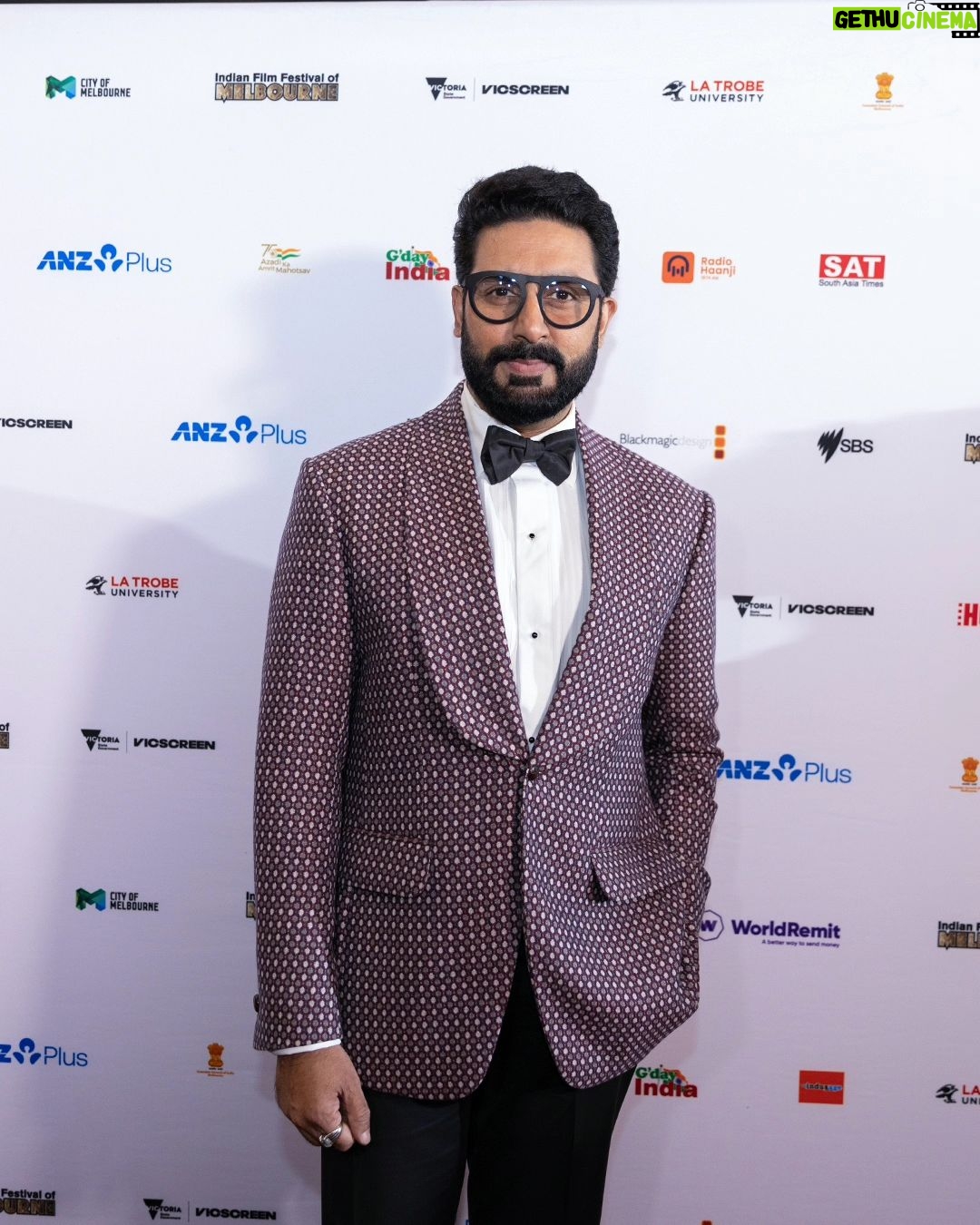 Abhishek Bachchan Instagram - Last night, #Ghoomer had its world premiere at the Indian Film Festival of Melbourne. The love and reception from the audience left me deeply grateful. Can't wait to show you all the magic of Ghoomer on 18th August. ππΌπ€ πΈ: @ankitapatel.photography @iffmelbourne #TeamGhoomer #IFFM2023 #GhoomerInMelbourne