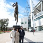 Abhishek Bachchan Instagram - What an honour to walk around the MCG. Now to walk towards the premiere tonight. Wish us luck. @iffmelbourne #TeamGhoomer #IFFM2023 #GhoomerInMelbourne
