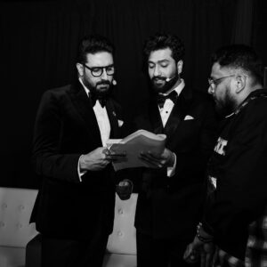 Abhishek Bachchan Instagram - A bit of a #photodump from scenes from the backstage of the IIFA awards 2023 in Abu Dhabi. Captured beautifully by my friend @khamkhaphotoartist 
Hope you enjoyed the show. Big thank you to my Wizcraft family for putting together a memorable event. A super writing squad @rumifiedritika @abbasdalal and the rest of the gang. @nikitajaisinghani for making me look the part. To the many shots of espresso for keeping me going and last but certainly not the least to my brother @vickykaushal09 for being such a cool, dignified, fun, sporting and general ace of a co-host. I’d do this dance with you anytime again, veeré!