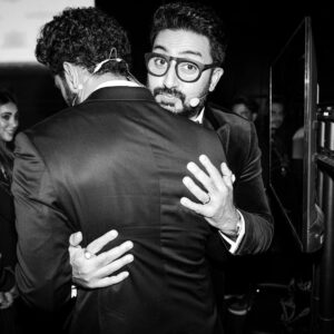 Abhishek Bachchan Instagram - A bit of a #photodump from scenes from the backstage of the IIFA awards 2023 in Abu Dhabi. Captured beautifully by my friend @khamkhaphotoartist 
Hope you enjoyed the show. Big thank you to my Wizcraft family for putting together a memorable event. A super writing squad @rumifiedritika @abbasdalal and the rest of the gang. @nikitajaisinghani for making me look the part. To the many shots of espresso for keeping me going and last but certainly not the least to my brother @vickykaushal09 for being such a cool, dignified, fun, sporting and general ace of a co-host. I’d do this dance with you anytime again, veeré!