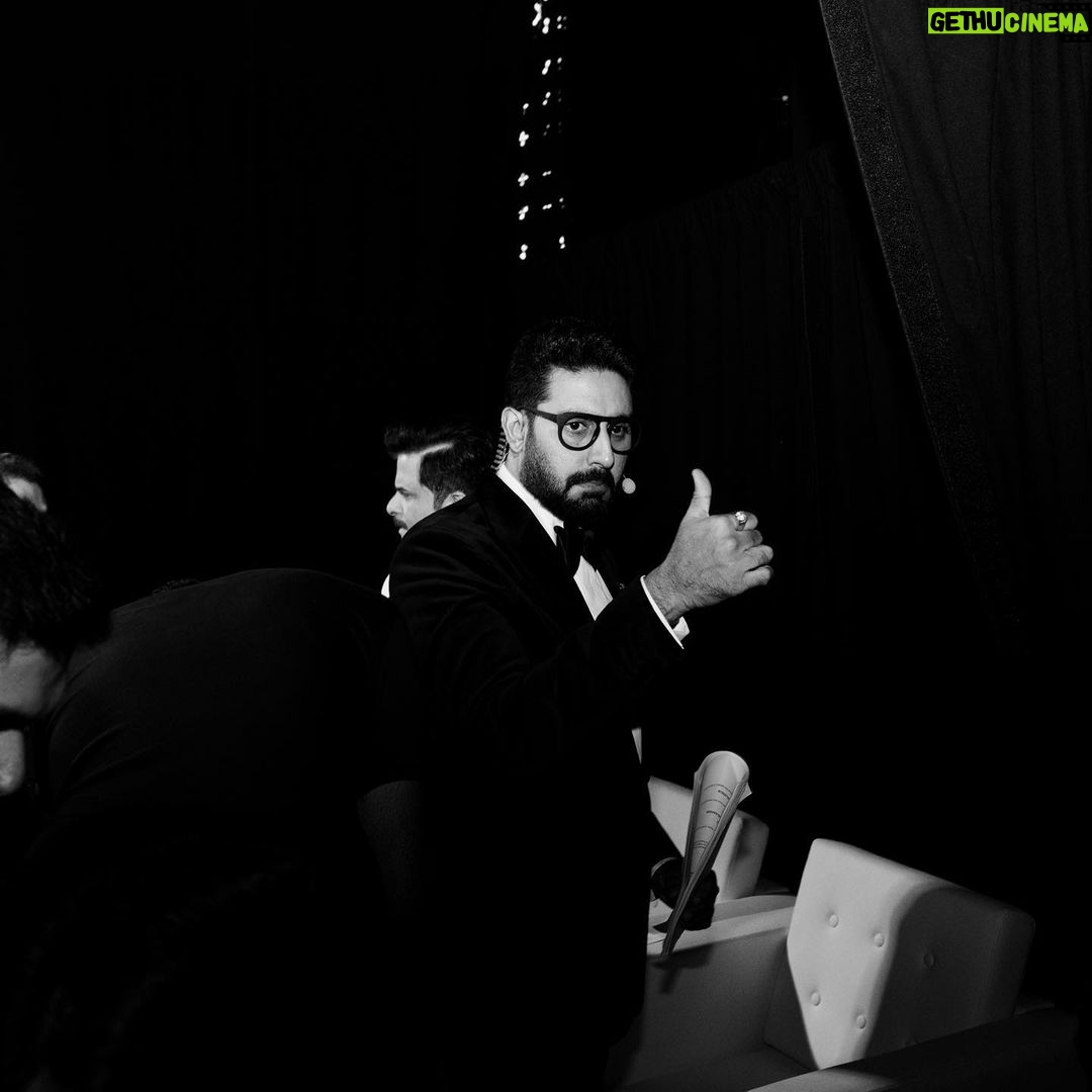 Abhishek Bachchan - 129.6K Likes - A bit of a #photodump from scenes from the backstage of the IIFA awards 2023 in Abu Dhabi. Captured beautifully by my friend @khamkhaphotoartist
Hope you enjoyed the show. Big thank you to my Wizcraft family for putting together a memorable event. A super writing squad @rumifiedritika @abbasdalal and the rest of the gang. @nikitajaisinghani for making me look the part. To the many shots of espresso for keeping me going and last but certainly not the least to my brother @vickykaushal09 for being such a cool, dignified, fun, sporting and general ace of a co-host. I’d do this dance with you anytime again, veeré!