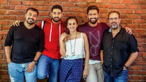 Abhishek Bachchan Instagram - Five of us, five years strong. 🤗🙏🏽
#5YearsOfManmarziyaan
@anuragkashyap10 @taapsee @vickykaushal09 @aanandlrai