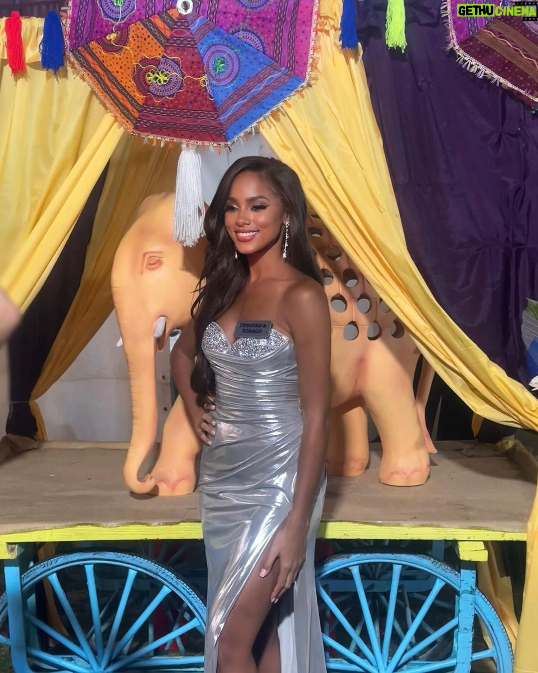 Aché Abrahams Instagram - After our opening ceremony where we debuted our national costumes with pride, we had the absolute pleasure of indulging in many different foods of Incredible India! We have many indo-inspired and traditional foods in my home country, T&T🇹🇹🇮🇳🌎. India is known for its impeccable cuisine filled with a wide variety of spices, creating the most amazing aromas🤤. Perfect way to end the night🙏🏽 Gown from @kootiscouture ✨ #mw #missworld #missworld71 #71mw #india #beautywithapurpose #bwap #incredibleindia For all the latest news follow @missworld official instagram The Ashok Hotel, New Delhi