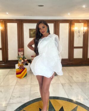 Aché Abrahams Instagram - We just had the opportunity to film our profile videos at the Ashok hotel ☺️. Of course I spoke about sweet T&T and how blessed we are with rich culture to share and connect with people all around the world. I also shared about my creative passions (singing, writing and painting) and my dedication to be an agent of positive change in the world. Stay tuned to see this one of a kind experience unfold at @missworld 🌎💙 
Dress from Zadd and Eastman ✨