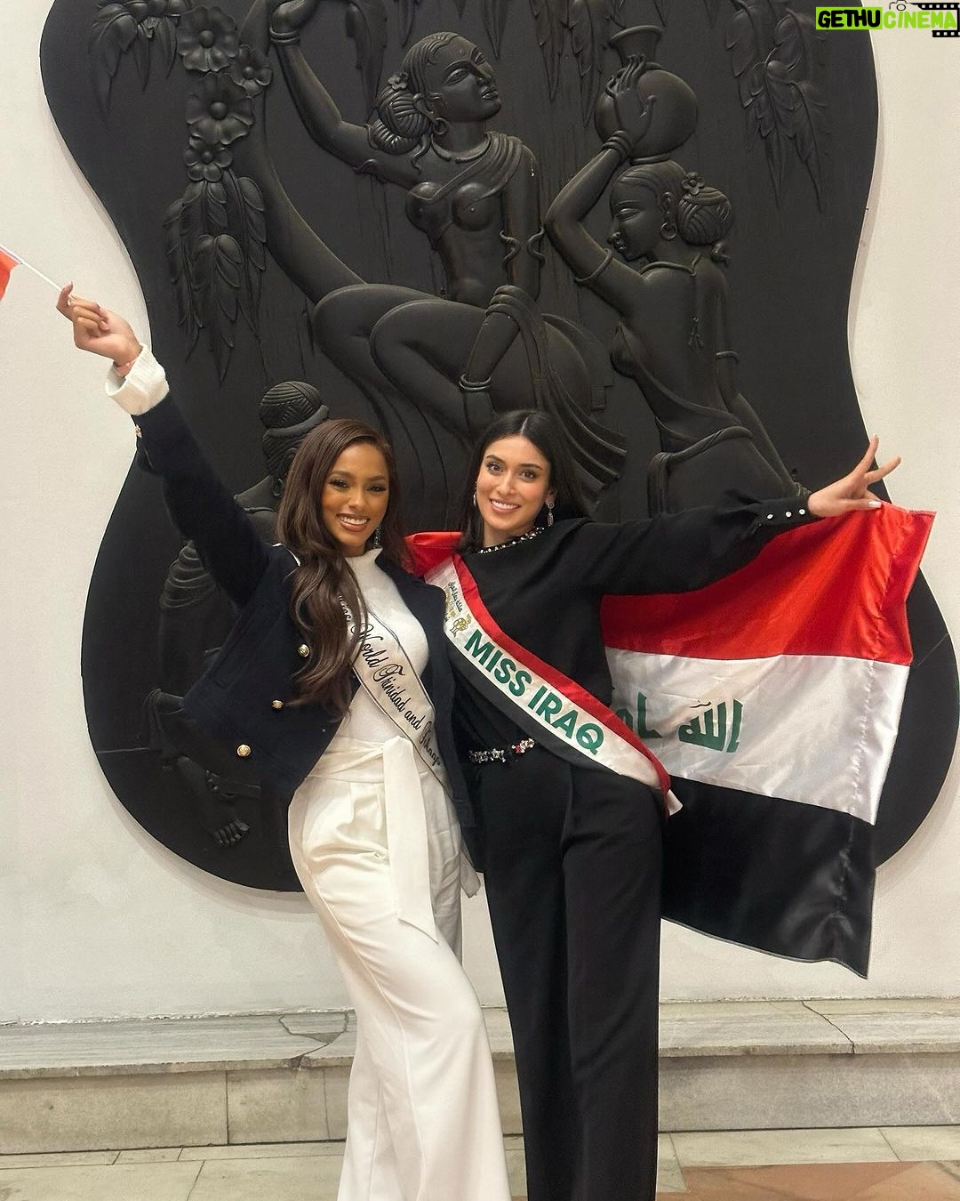 Aché Abrahams - 1.6K Likes - So I walked to the immigration line in the Indira Gandhi International airport and locked eyes with this beautiful lady wearing her sash proudly and we simultaneously screamed in excitement like we’ve been best friends for years 😂🥰. The sisterhood is real at @missworld. We spent the entire car ride to the Ashok hotel laughing so much, sharing stories about our countries and learning each others languages. Go check out my lovely friend Miss Iraq @balsam_hussin, she is amazing, funny and kind hearted 🇮🇶🇹🇹🇮🇳🌎💙. I have a great feeling we’ll be friends for a very very long time 🥰
#mw #missworld #missworld71 #71mw #india #beautywithapurpose #bwap #incredibleindia
For all the latest news follow @missworld official instagram