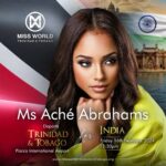 Aché Abrahams Instagram - From our twin island republic, a queen emerges, Miss World Trinidad and Tobago, Aché Abrahams departs for India to represent sweet T&T at the Miss World international pageant. The Miss World Trinidad and Tobago team invites you to bid farewell to Aché at The Piarco International Airport before our Queen’s departure. Save the date! 🗓️ Friday 16th February 2024 🕕 12:30 pm 📍Piarco International Airport 🇹🇹Attire: Red, White, and Black