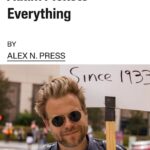 Adam Conover Instagram - I'm honored to be interviewed and featured here by the amazing labor reporter @alexnpress in Jacobin. We chatted about how I got sucked into my role at the Guild, and how I use public transit to get to the picket line. Give it a read!
