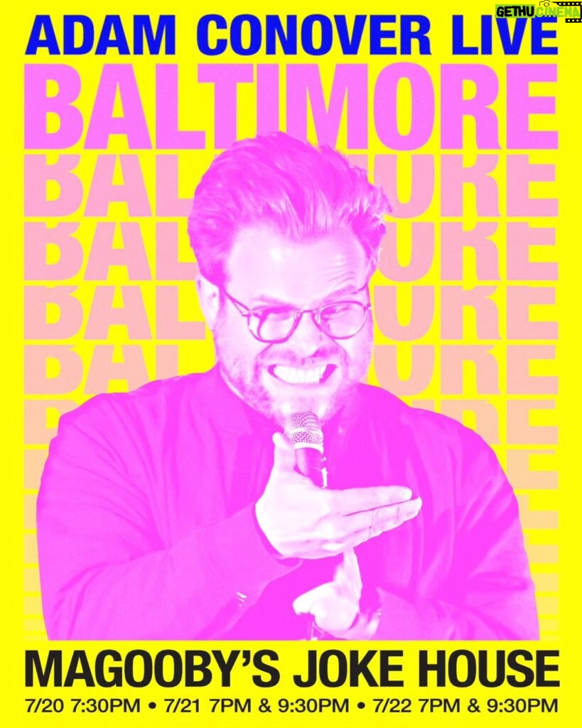 Adam Conover Instagram - BALTIMORE! I'll be with you in two weeks at @magoobys with my latest hour of standup — come check it out!