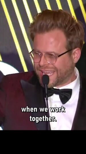 Adam Conover Instagram - Thanks to @hollywoodcreativealliance for the opportunity to yell at celebs about supporting the underpaid workers who make their projects possible. @productionassistantsunited
