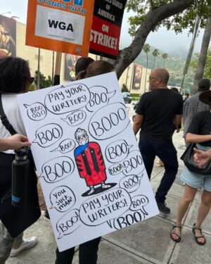 Adam Conover Instagram - Scenes from last week’s picketing. So inspiring to have so many workers from other unions (@animationguild! @iatse!) and local businesses giving us support. ❤️🪧❤️