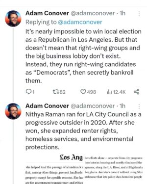 Adam Conover Instagram - Right-wingers are secretly running as Democrats in LA, and it's going to work — if we don’t stop them.