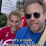 Adam Conover Instagram - What a thrill to have labor icon @flyingwithsara visit our picket line along with a veritable army of flight attendants. Flight attendants are some of the strongest, most inspiring unionists in America, and we are so grateful to have their support!