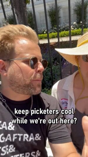 Adam Conover Instagram - How are we keeping cool on the picket line during this heat wave?