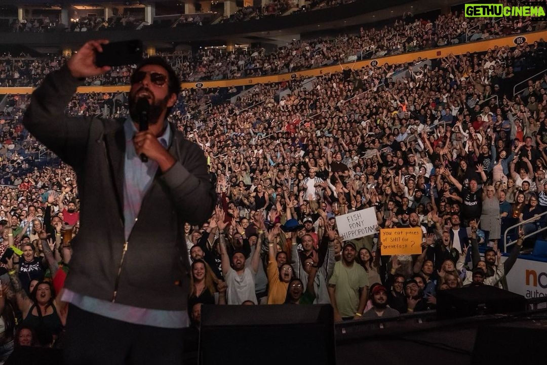 Adam Sandler Instagram - Buffalo. One of the best Sunday nights we could ever have. Thanks for the love. And thanks for the wings @keybankcenter