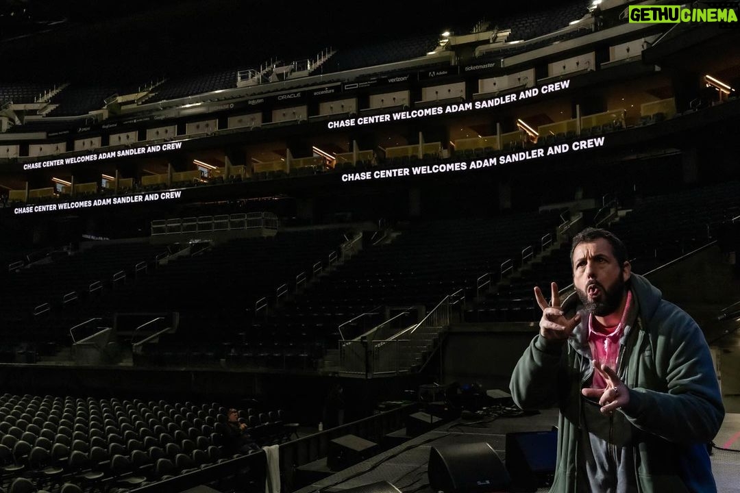 Adam Sandler Instagram - That was one hell of a San Francisco night. Fun laughing with you. Fun getting loose with you. Fun eating too big of a steak afterward @chase_center