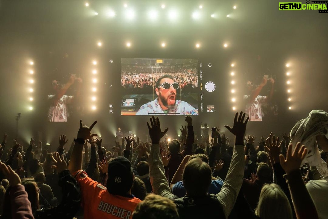Adam Sandler Instagram - Greenville, we did it. We had a hell of a Tuesday and now I have a hell of a love hangover. Miss you and see you next time @bswarena